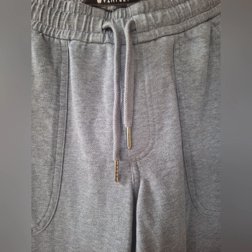 Athleta Womens Farallon Heathered Blue Wide Leg Crop Jogger Size 2 - Picture 3 of 9